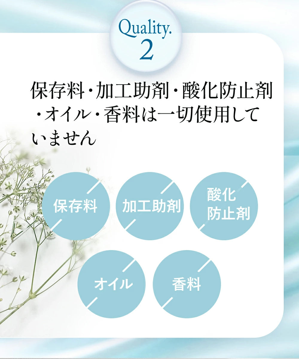 保存料・加工助剤・酸化防止剤・オイル・香料は一切不使用