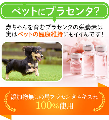 ペットにプラセンタ？ 赤ちゃんを育むプラセンタの栄養素は実はペットの健康維持にもイイんです！添加物無しの馬プラセンタエキス末１100％使用