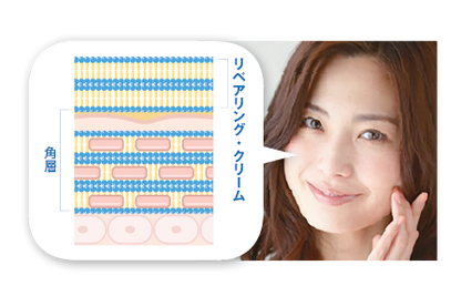 リペアリングクリームは角層と同じラメラ構造